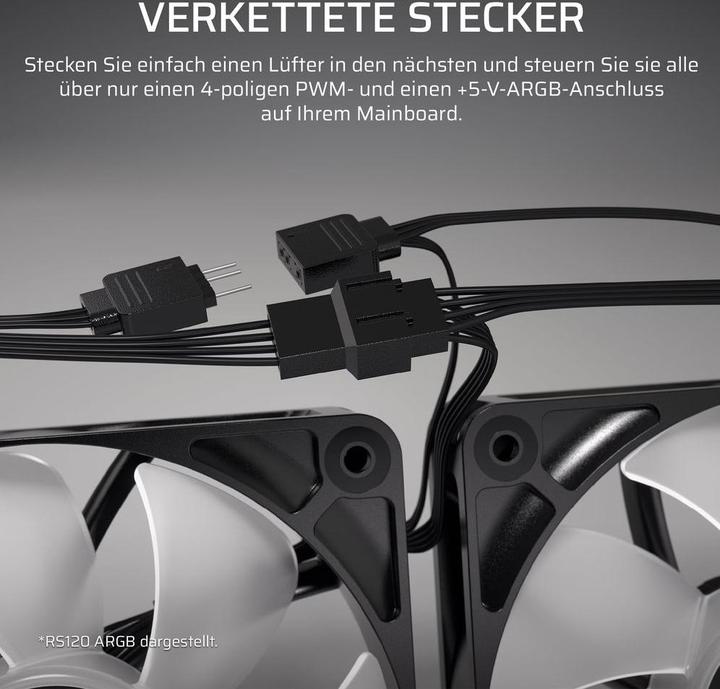 Produktbild Corsair PC-Lüfter R5 120-R ARGB Weiss, Beleuchtung: Ja (120 mm, 3x)