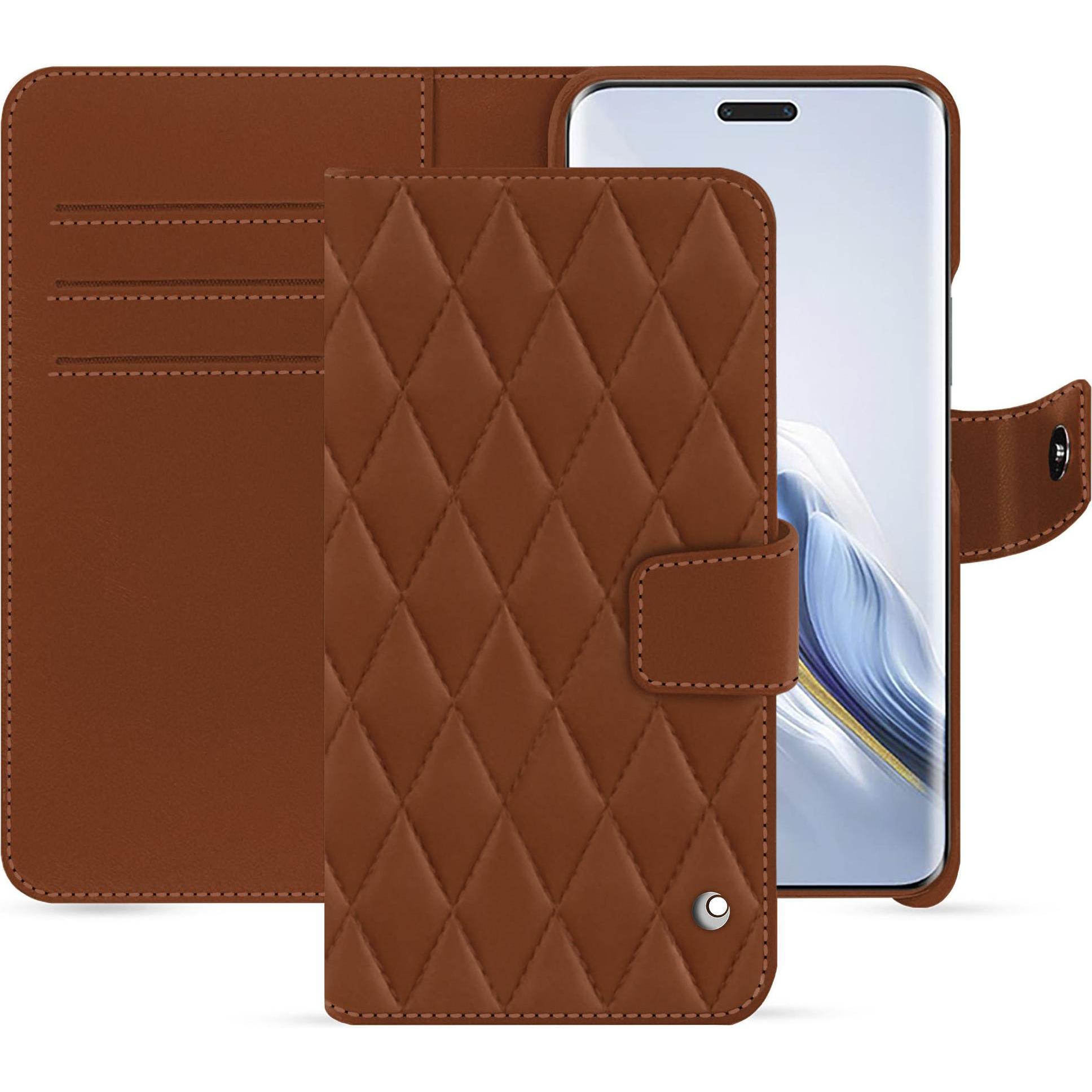 Noreve Lederschutzhülle Honor Magic6 Pro (Honor Magic6 Pro), Smartphone Hülle, Braun