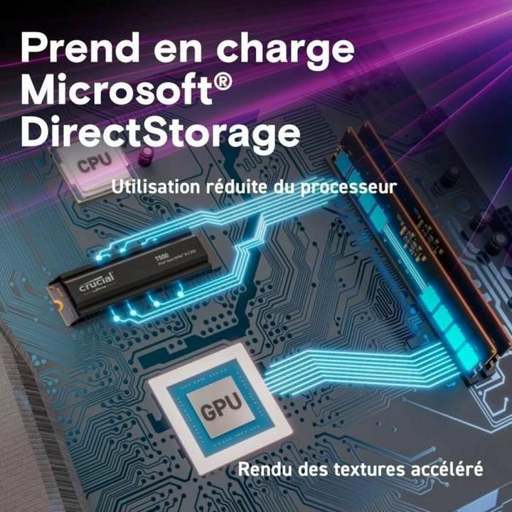 Produktbild Crucial T500 mit Kühlkörper (4000 GB, M.2 2280)