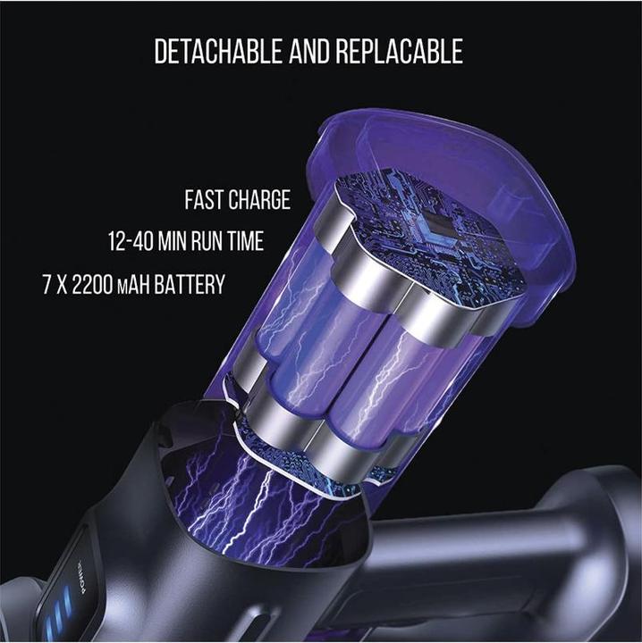 Actual product image BerlingerHaus Design cordless hoover, 220 W BLDC motor, 25.9 V Li-ION battery, black-pink gold