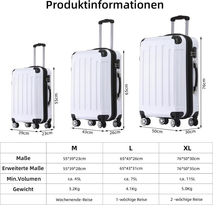 Produktbild Beibye Hartschalenkoffer mit Zwillingsrollen (Handgepäck) (45 l)