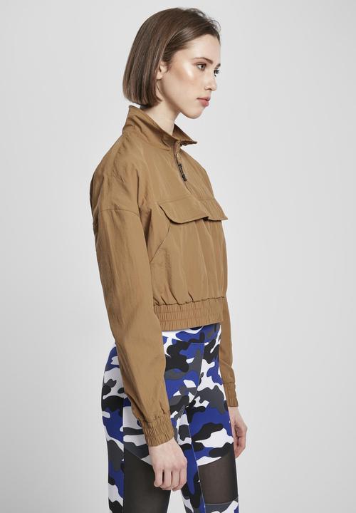 Actual product image Urban Classics Ladies Cropped Crinkle Nylon Pull Over Jacket (L)