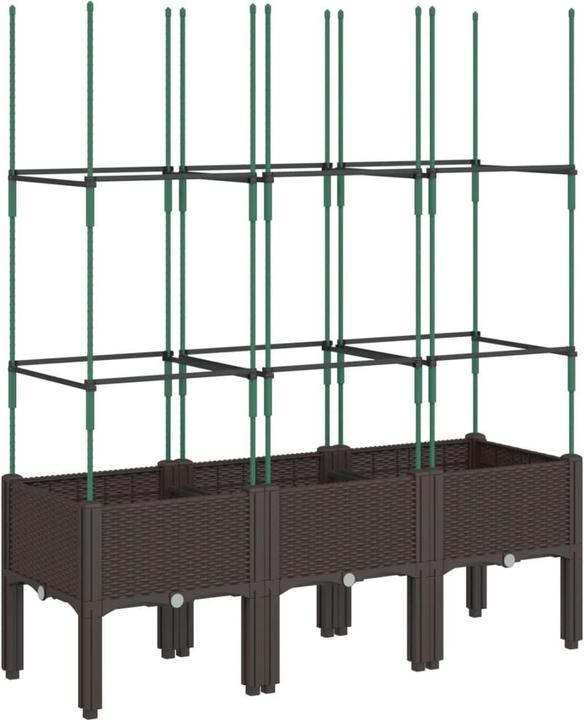 Image du produit vidaXL Bac à plantes avec treillis PP