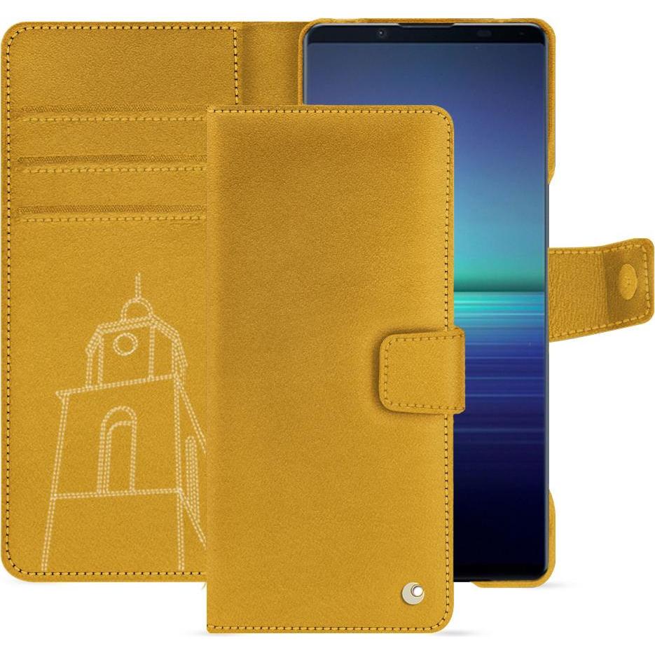 Noreve Lederschutzhülle Sony Xperia 1 V (Sony Xperia 1 V), Smartphone Hülle, Orange