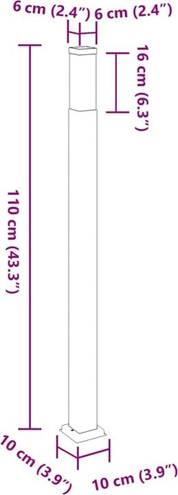 Image du produit vidaXL Pollerleuchte (E27, IP44)