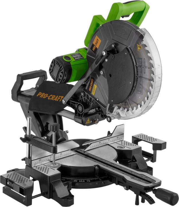 Procraft PGS305 Kapp- und Gehrungssäge 2000 W + 305 mm Sägeblatt 40 Z & Staubfangbeutel