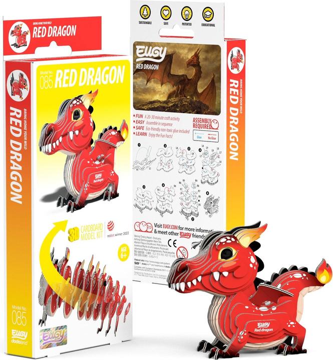 Eugy Roter Drache Eco 3D-Puzzle (7 Teile)