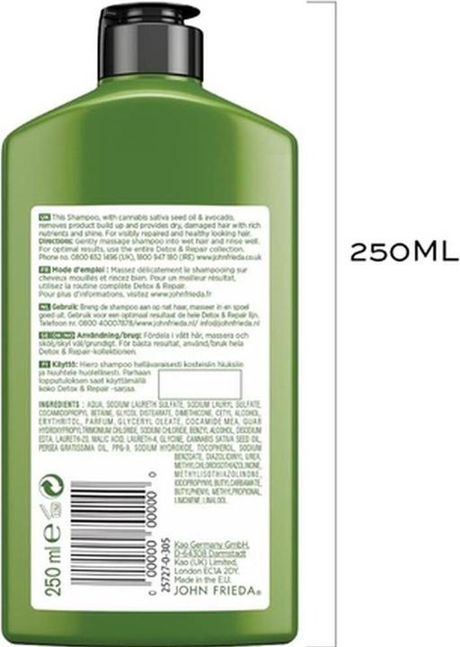 Actual product image John Frieda Detox & Repair (250 ml, Liquid shampoo)