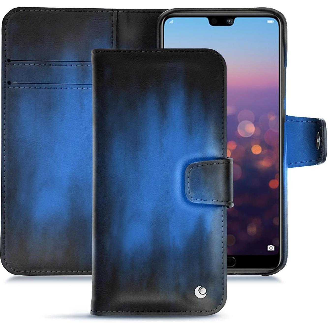 Noreve Lederschutzhülle Wallet (Huawei P20 Pro), Smartphone Hülle, Blau