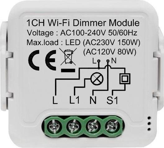 Netplus NPLLDIM01 - Smart Dimmer Module 1-channel Wi-Fi (Dimming actuator)