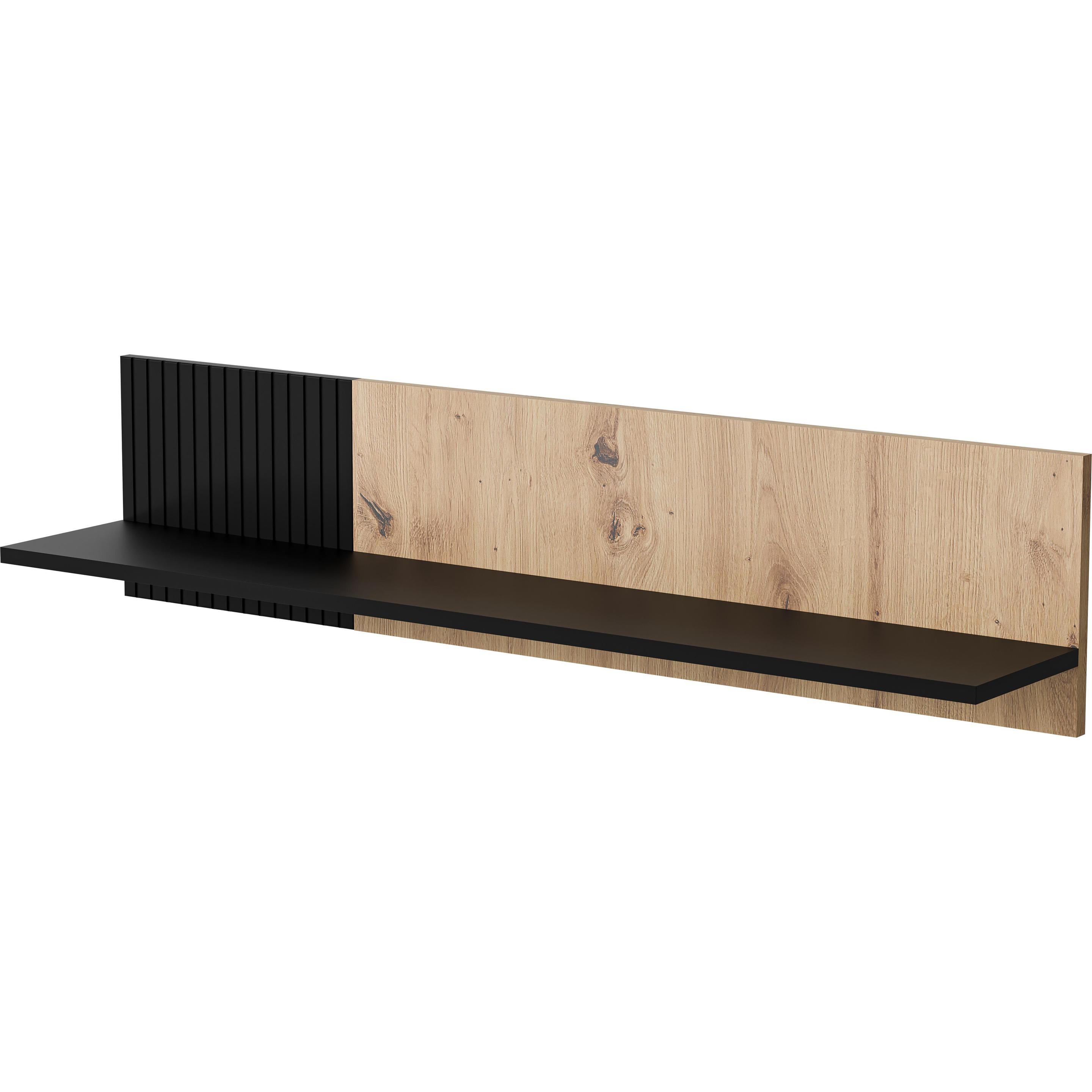Cama, Regal, MERCI Regal 110x20x25 schwarz/Eiche artisan (110 x 20 x 25 cm)