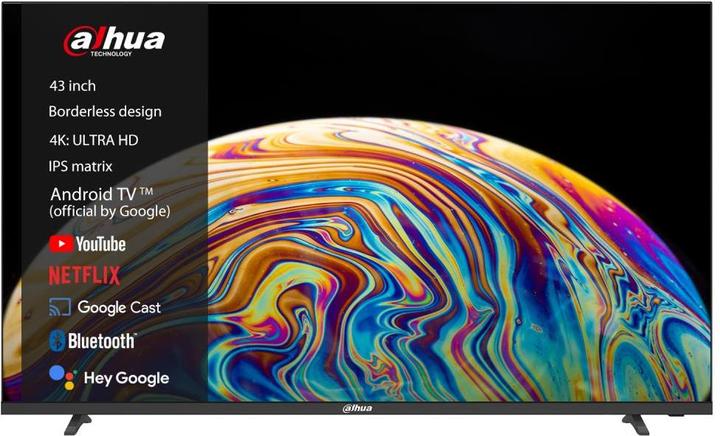 Dahua TV Set||43"|4K/Smart|3840x2160|Wireless LAN|Bluetooth|Android TV|Black|DHI-LTV43-SD400 (42.50", LED, 4K)
