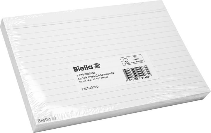 Immagine prodotto Biella Schede di indice foderate (A5, 100x, 200 g/m²)