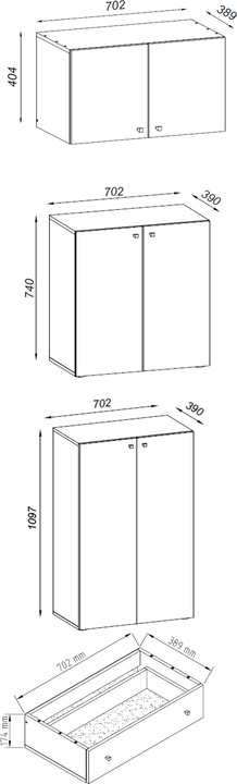Nährwerte und Zutaten VCM Büroschrank Aktenschrank Lona 5-fach Schublade Tür (70 x 39 x 240 cm)