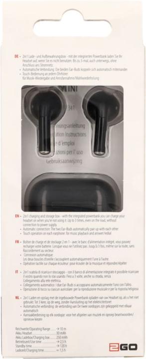 Produktbild 2GO TWS Mini (Keine Geräuschunterdrückung, 2.50 h, Kabellos)