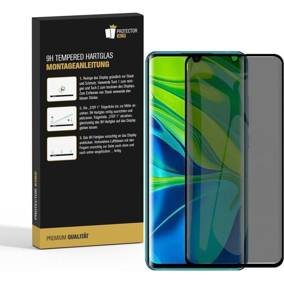 Thumbnail - Protectorking 1x Echtes Tempered 9H Panzerhartglas Blickschutz (1 Stück, Xiaomi Mi Note 10 Pro), Smartphone Schutzfolie