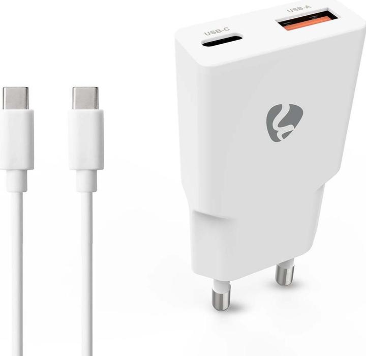 Produktbild Nedis Netzladegerät | 20 W | GaN | PD3.0 | Schnellladefunktion | 1.5 / 2.0 / 2.22 A / 3.0 A | Anzahl (20 W, 2 Ports)