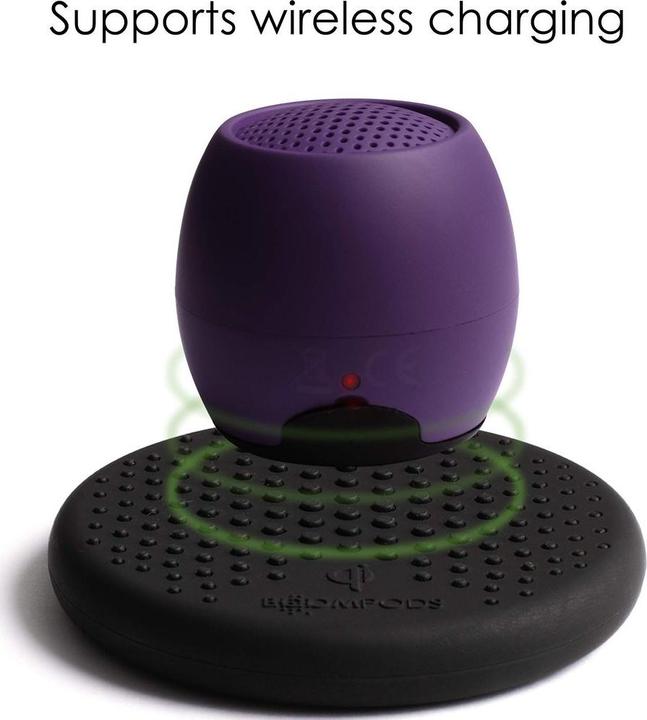 Actual product image Boompods Zero Bluetooth® Speaker Handsfree, Shockproof, Waterproof Purple (5 h)