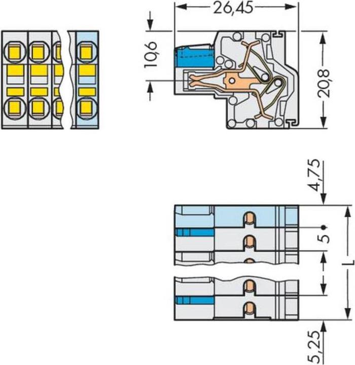 Actual product image Wago 2-wire female multipoint connector