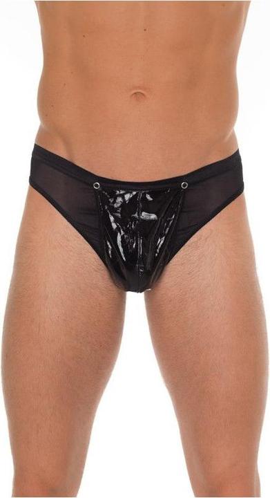 Amorable by Rimba Transparante string met laklook - Een maat - Zwart (Eén maat voor iedereen)
