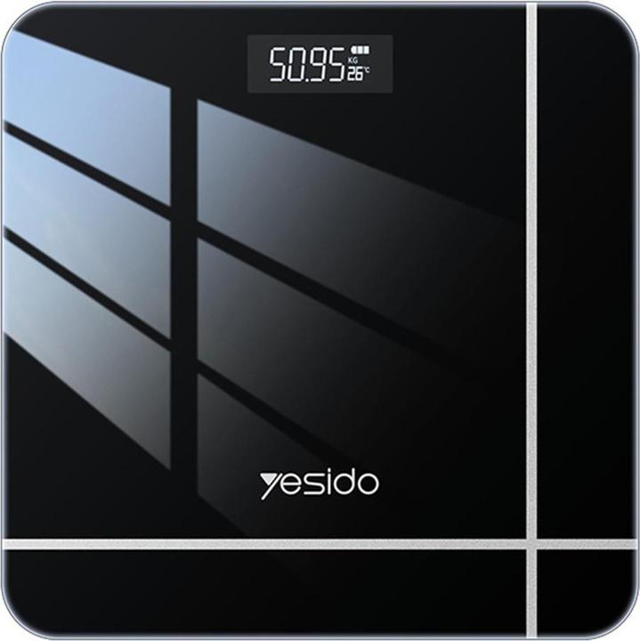 Actual product image Yesido - Digital Scale Body Weight (MG10) - LED Display, Tempered Glass, 5-150kg - Black (150 kg)