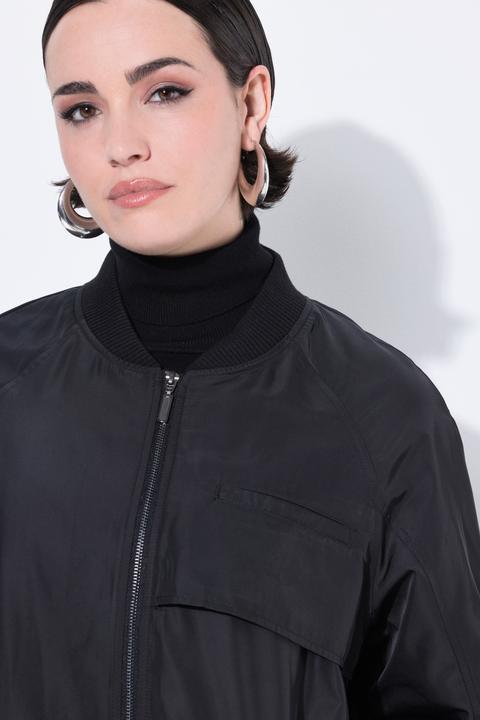 Actual product image Ulla Popken Ribbed Collar Zip-Up Coat