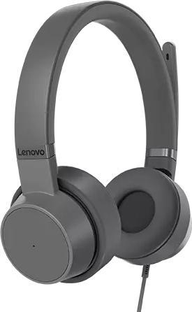 Actual product image Lenovo GXD1C99243 headphones/headset Wired Head-band Calls/Music USB Type-C Grey (ANC, Cable)