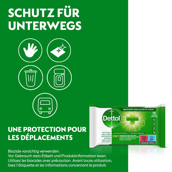 Image du produit Dettol Lingettes de désinfection 2en1