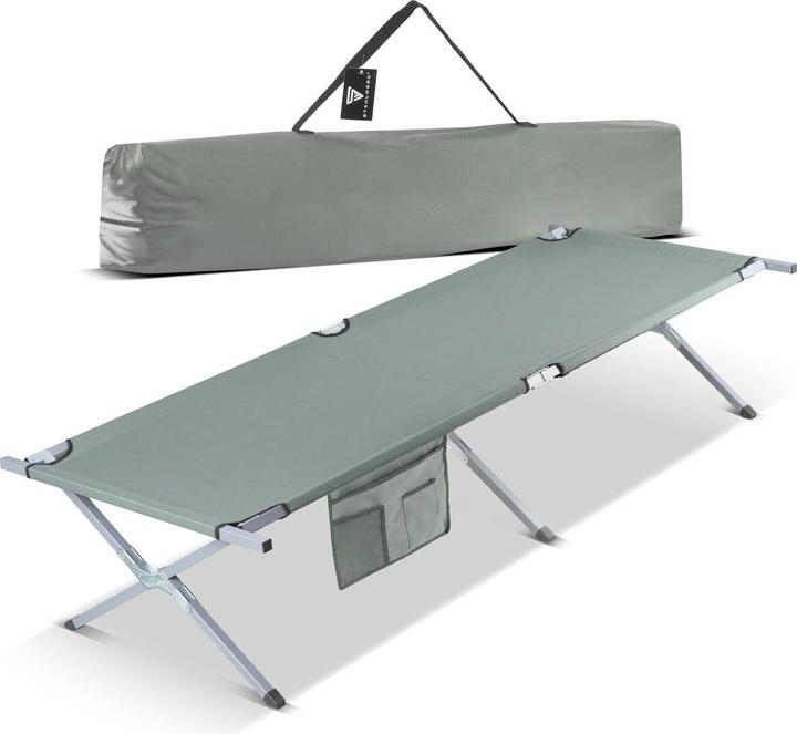 Actual product image Stahlwerk Camping lounger 150 kg 190x63 cm camp bed Camping bed Folding lounger Folding bed