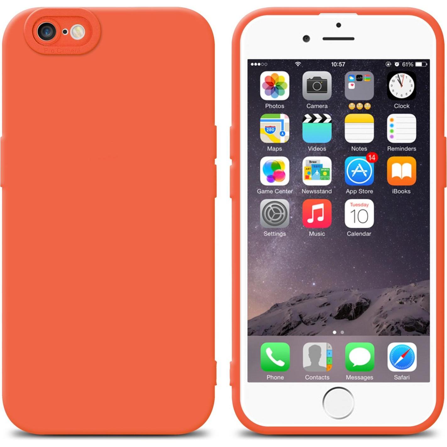 Cadorabo Hülle für Apple iPhone 6 PLUS / 6S PLUS im TPU Fluid LM162 Style (Apple iPhone 6 Plus), Smartphone Hülle, Orang...