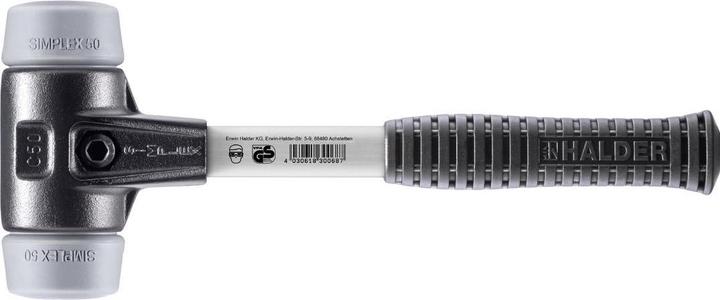 Image du produit Halder Marteau SIMPLEX Longueur 335 mm Ø tête 50 mm Fibre de verre avec manche caoutchouc (1) : (1170 g)