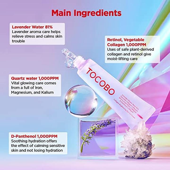 Immagine prodotto Tocobo Crema gel occhi illuminante al collagene 1,73 oz 49g Acqua di quarzo Estratto di acqua di lavanda (Gel per la cura degli occhi, 30 ml, Notte)