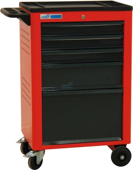 Actual product image ADB Basic workshop trolley red 5 drawers (5x)