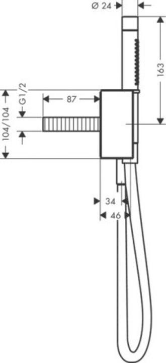 Produktbild Axor Edge Portereinheit mit Stabhandbrause 2jet und Brauseschlauch, Diamantschliff