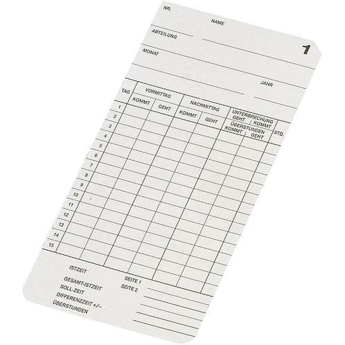 Bürk, Stempel, STEMPELKARTE TYP 2-6 1P.=500