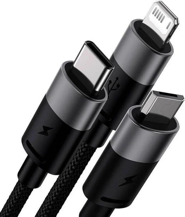 Productafbeelding Baseus StarSpeed Een-voor-Drie Snel Opladen Datakabel (0.60 m, USB 3.0, 20 W)