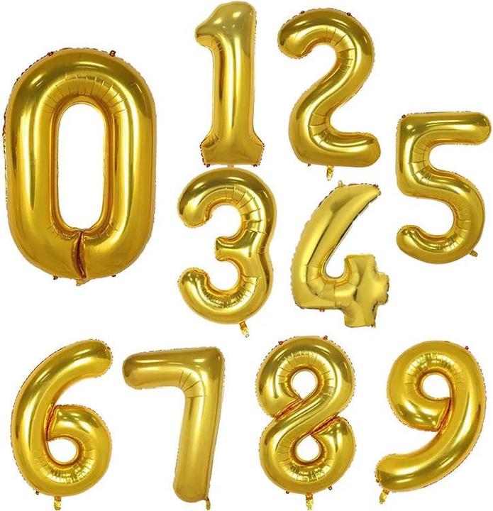 Actual product image Hermex Foil balloon number 2 number balloon balloon helium balloon Golden 81cm