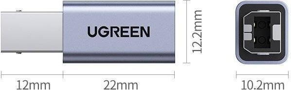 Immagine prodotto Ugreen Adattatore da USB C a USB B 2.0 per collegare la stampante con USB-C (USB tipo C, USB B)