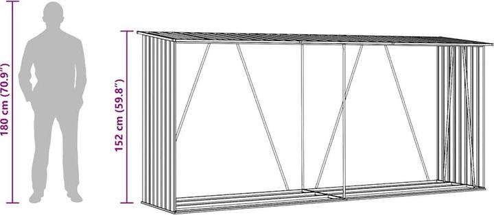 Actual product image vidaXL Brennholzlager (330 x 84 x 152 cm)