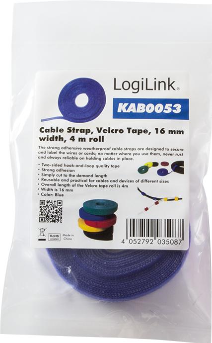 Productafbeelding LogiLink Rol klittenband, 16mmx4m (16 mm)