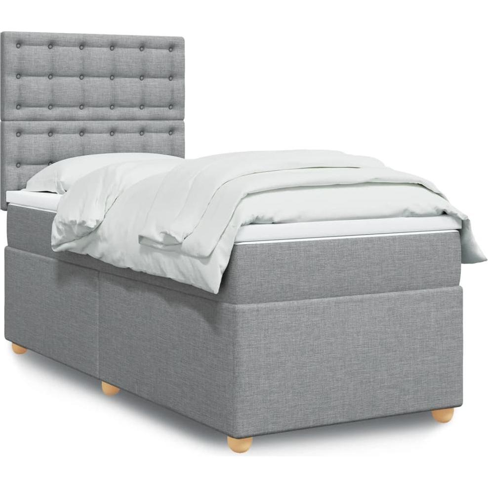 VidaXL, Bett, Bo x springbett mit Matratze 100 x 200 cm Stoff (100 x 200 cm)
