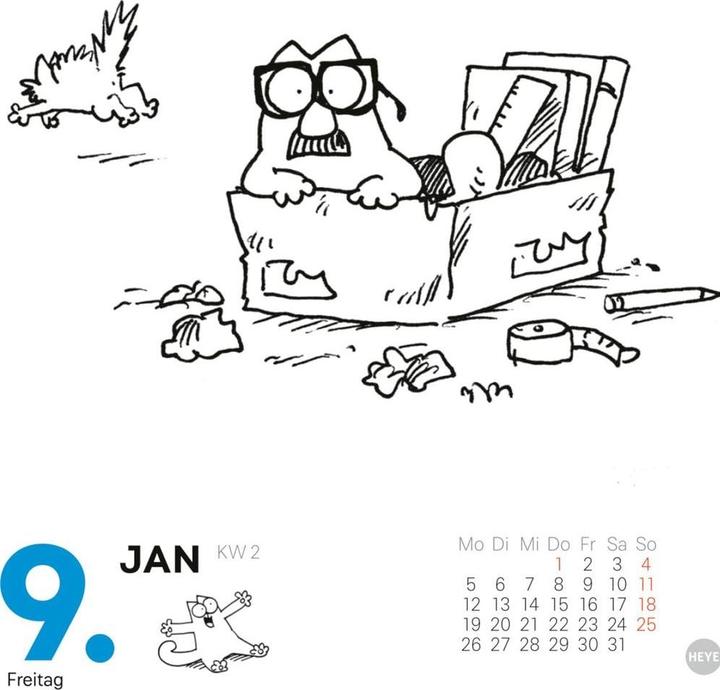 Produktbild Simons Katze Tagesabreisskalender 2026 (11 x 14 cm, Harter Einband, Deutsch)