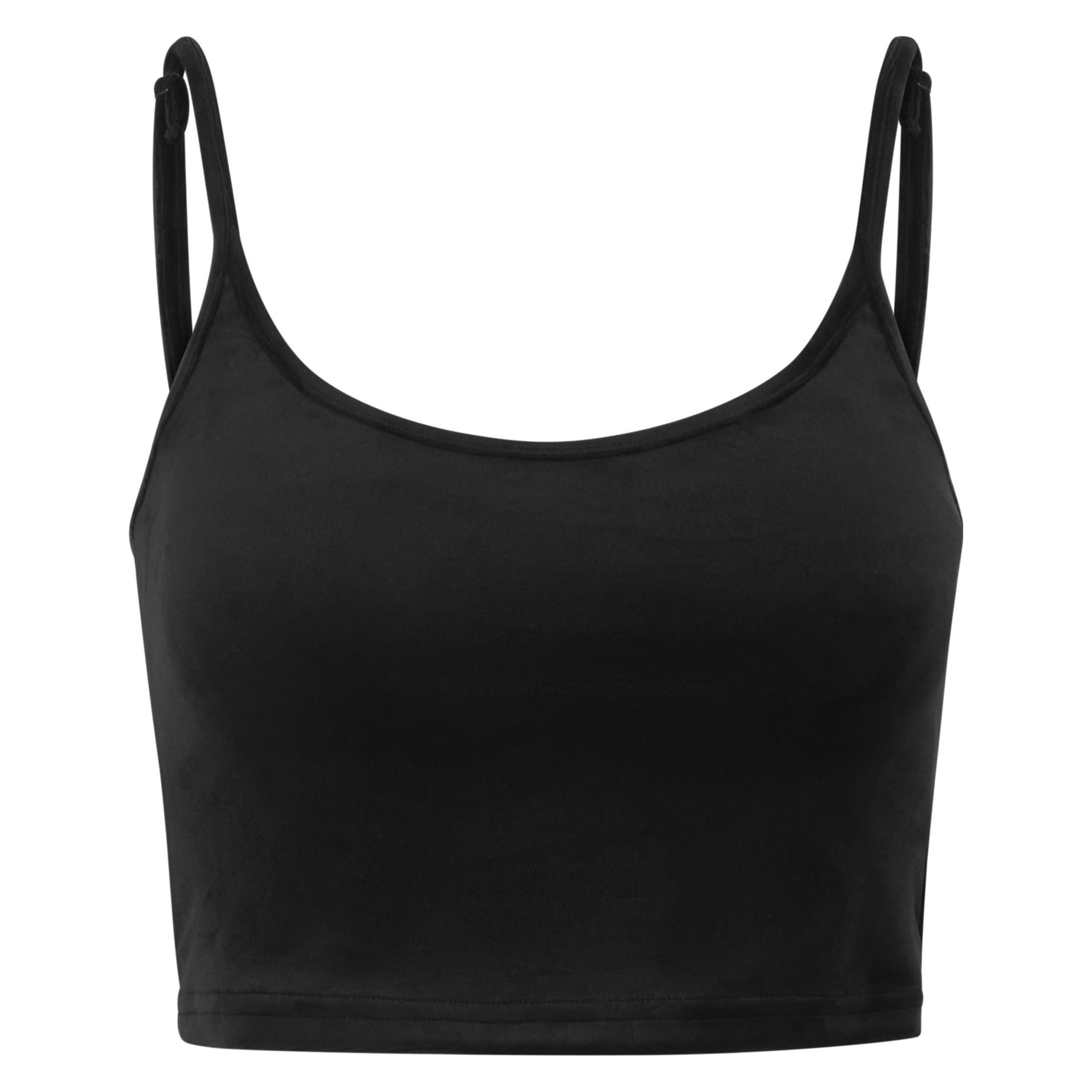 Urban Classics, Damen, Shirts, Ladies Short Velvet Top - 186169, Schwarz, (Xl)