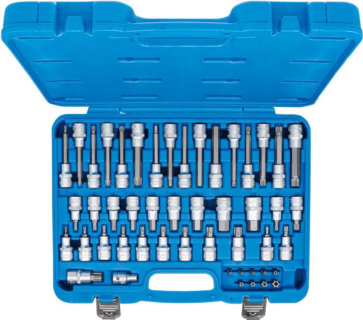 Actual product image BGS Bit Socket Set 12.5 mm (1/2") Drive, 8 mm (5/16") Drive 49 pcs. (Internal multi-tooth (for XZN) M12)