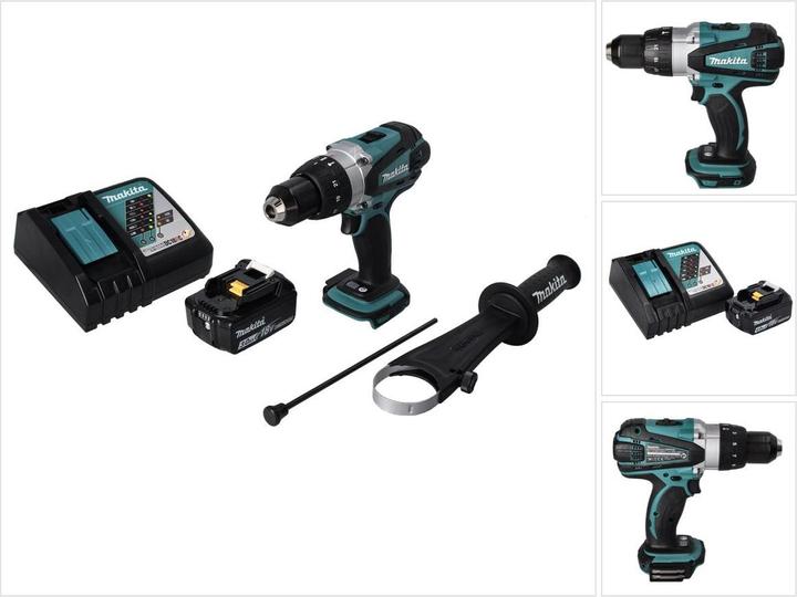 Productafbeelding Makita DHP 458 RM1 Accu klopboormachine 18 V 91 Nm + 1x accu 4.0 Ah + lader (Oplaadbare batterij)