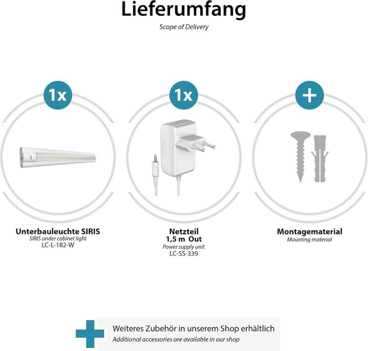 Actual product image Ledscom.de LED Unterbau-Leuchte SIRIS, erweiterbar (370 lm)