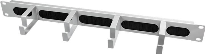 Actual product image LogiLink 19" cable management panel with 4 steel brackets and brush strip, light grey