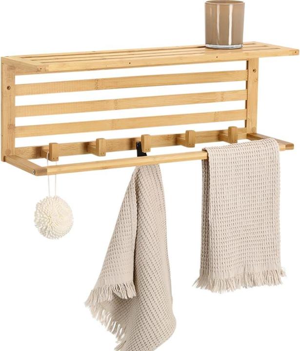 Immagine prodotto Zeller Present Wandgarderobe Bambus 5 Haken 57x15x20 cm