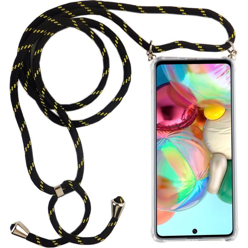 Thumbnail - König Design Handykette für Samsung Galaxy A71 mit Band Case zum umhängen Kordel Schwarz Neu, Handykette, Transparent