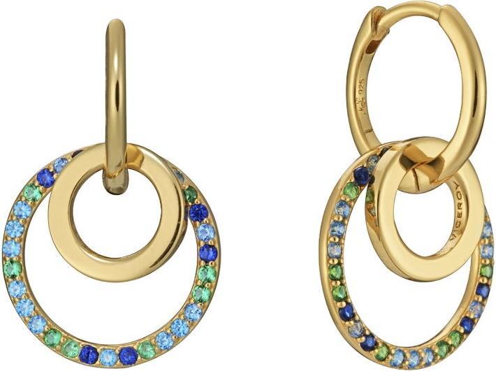 Viceroy Hravé pozlacené náušnice kruhy 2v1 Elegant 13052E100-32 (Argento 925)